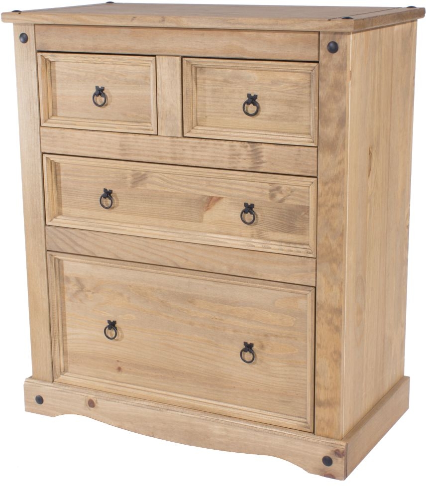 Product photograph of Corona Pine Mexican 2 2 Drawer Chest from Choice Furniture Superstore.