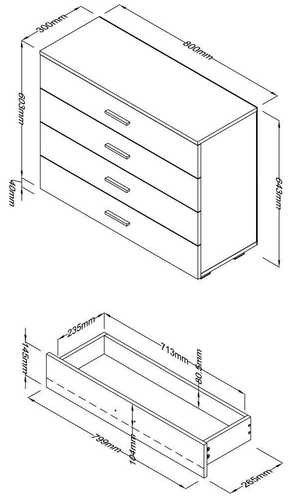 Product photograph of Lido 4 Drawer Low Chest from Choice Furniture Superstore.