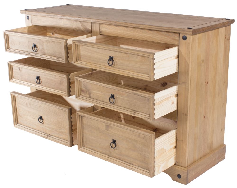 Product photograph of Corona Mexican 3 3 Drawer Wide Chest from Choice Furniture Superstore.