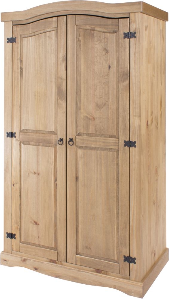 Product photograph of Corona Pine Mexican 2 Door Wardrobe from Choice Furniture Superstore.