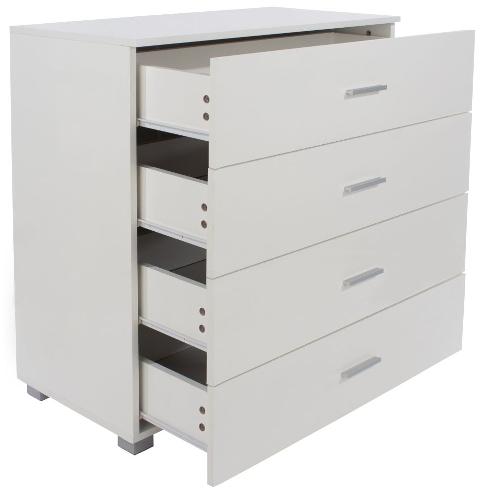 Product photograph of Lido White 4 Drawer Chest from Choice Furniture Superstore.