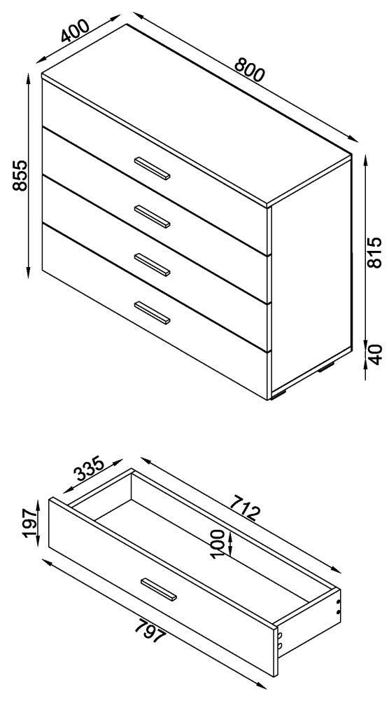 Product photograph of Lido White 4 Drawer Chest from Choice Furniture Superstore.