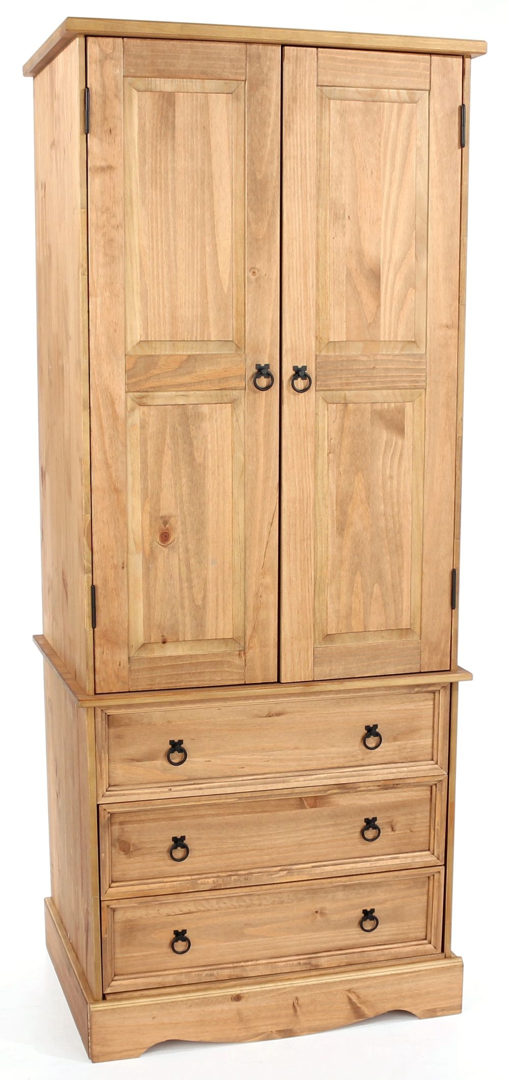 Product photograph of Norco Pine Mexican 2 Door 3 Drawer Wardrobe from Choice Furniture Superstore.