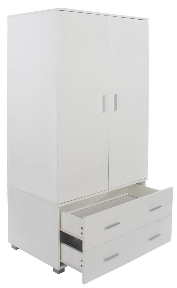 Product photograph of Lido 2 Door 2 Drawer Low Wardrobe from Choice Furniture Superstore.