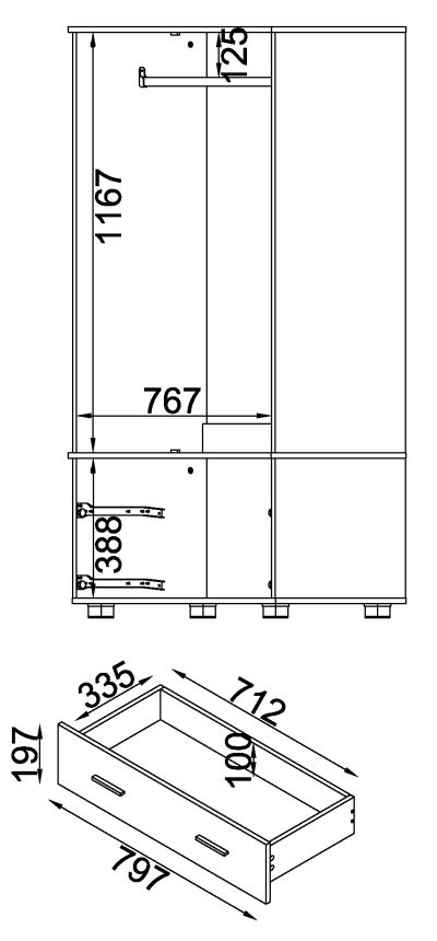 Product photograph of Hilo White High Gloss 2 Door 2 Drawer Low Wardrobe from Choice Furniture Superstore.