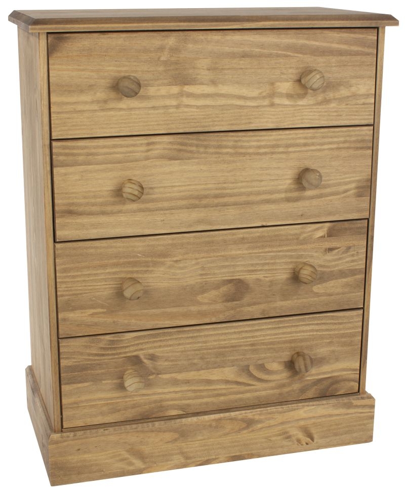 Product photograph of Cotswold Pine 4 Drawer Chest from Choice Furniture Superstore.