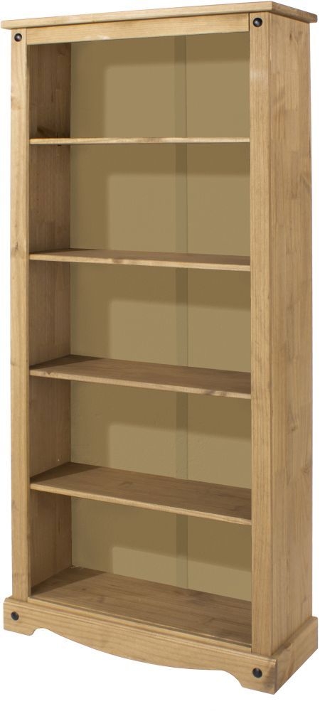 Product photograph of Corona Pine Mexican Tall Bookcase from Choice Furniture Superstore.