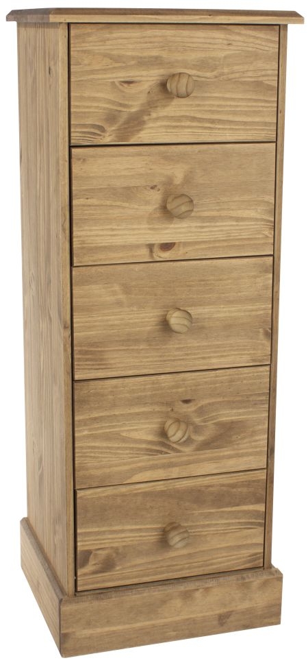 Product photograph of Cotswold 5 Drawer Narrow Chest from Choice Furniture Superstore.