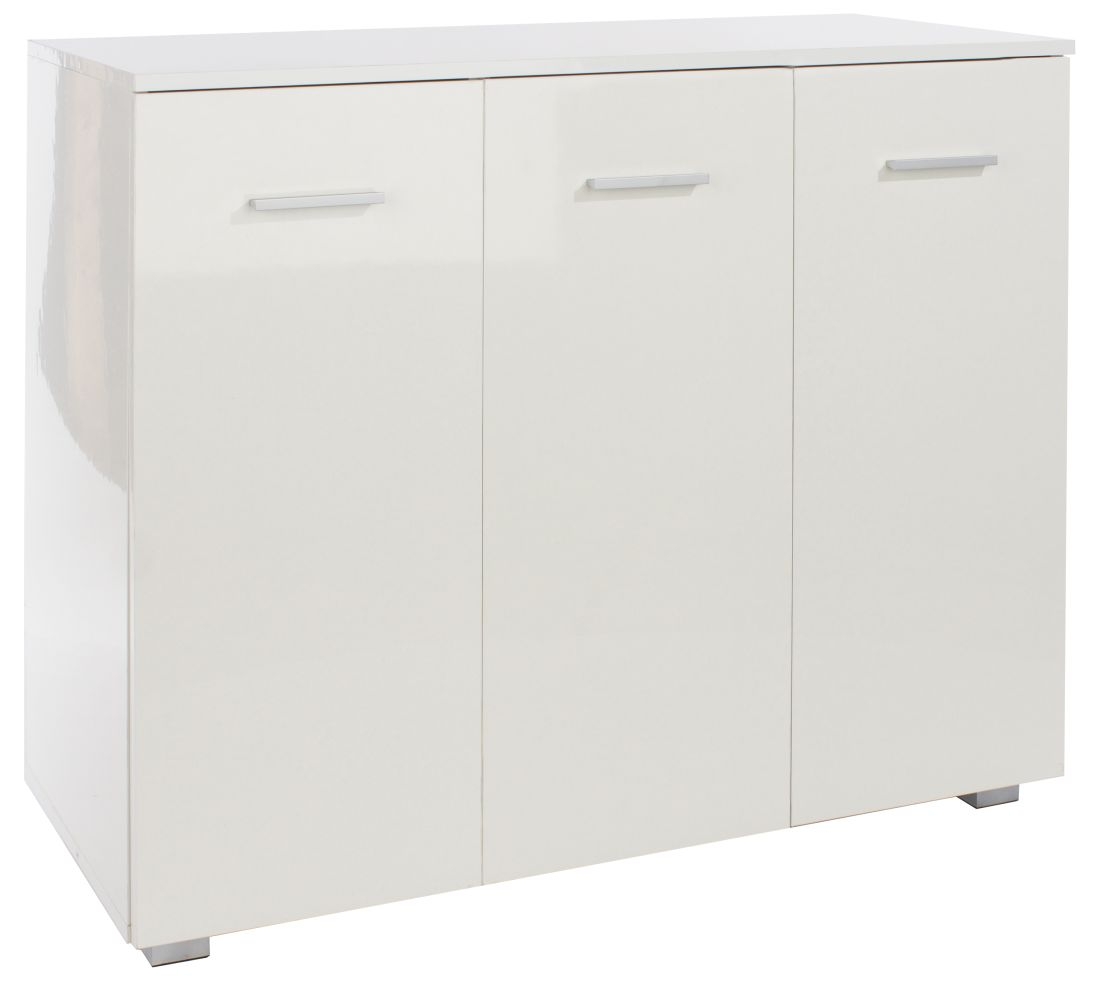 Product photograph of Hilo White High Gloss 3 Door Sideboard from Choice Furniture Superstore.