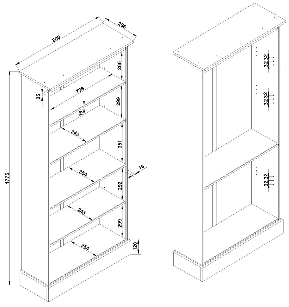 Product photograph of Canberra Tall Bookcase from Choice Furniture Superstore.