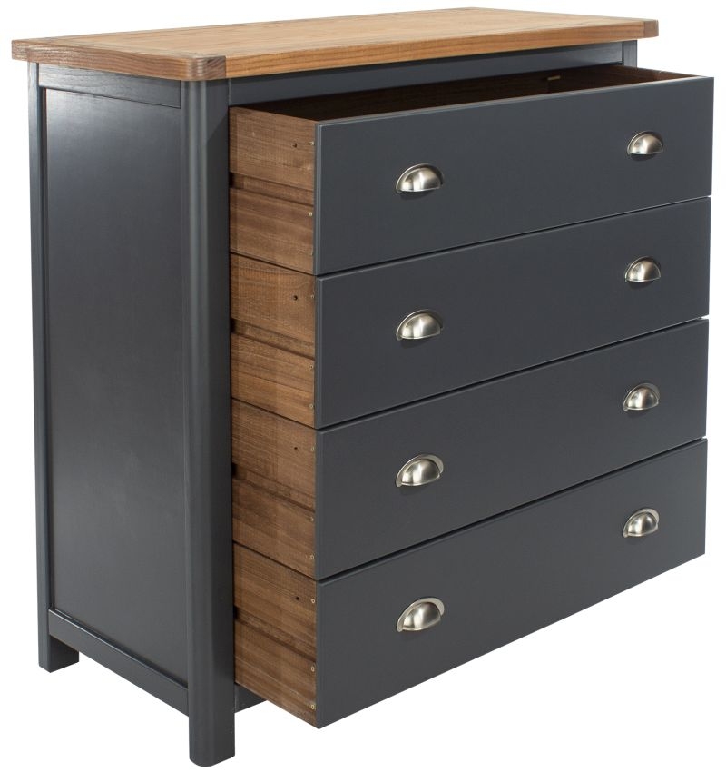 Product photograph of Dunkeld Blue 4 Drawer Chest from Choice Furniture Superstore.