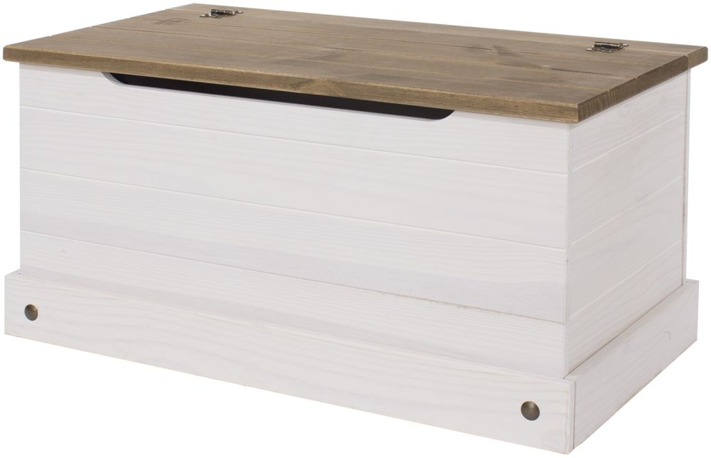 Product photograph of Norco White Mexican Pine Storage Trunk from Choice Furniture Superstore.