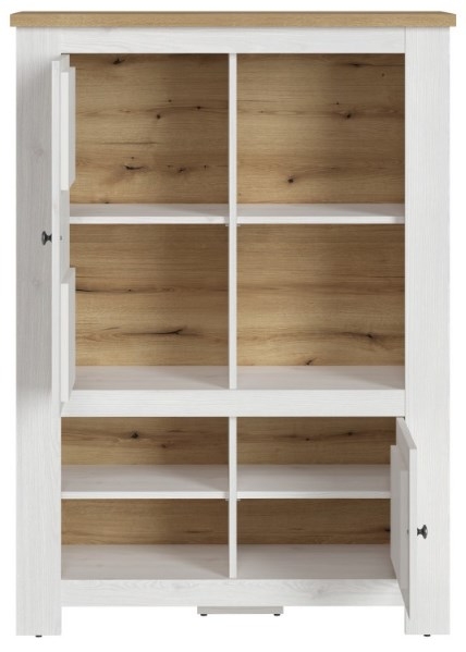 Product photograph of Celesto White 2 Door Low Cabinet from Choice Furniture Superstore.