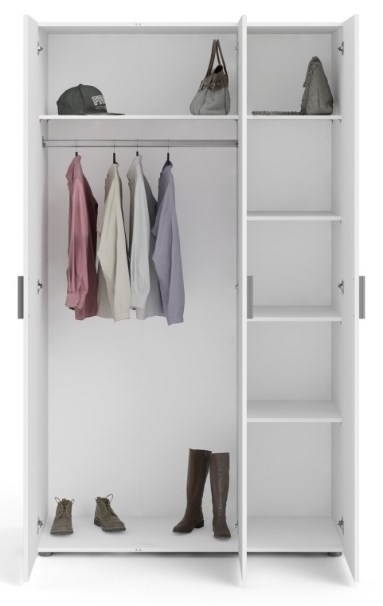 Product photograph of Pepe White 3 Door Triple Wardrobe from Choice Furniture Superstore.