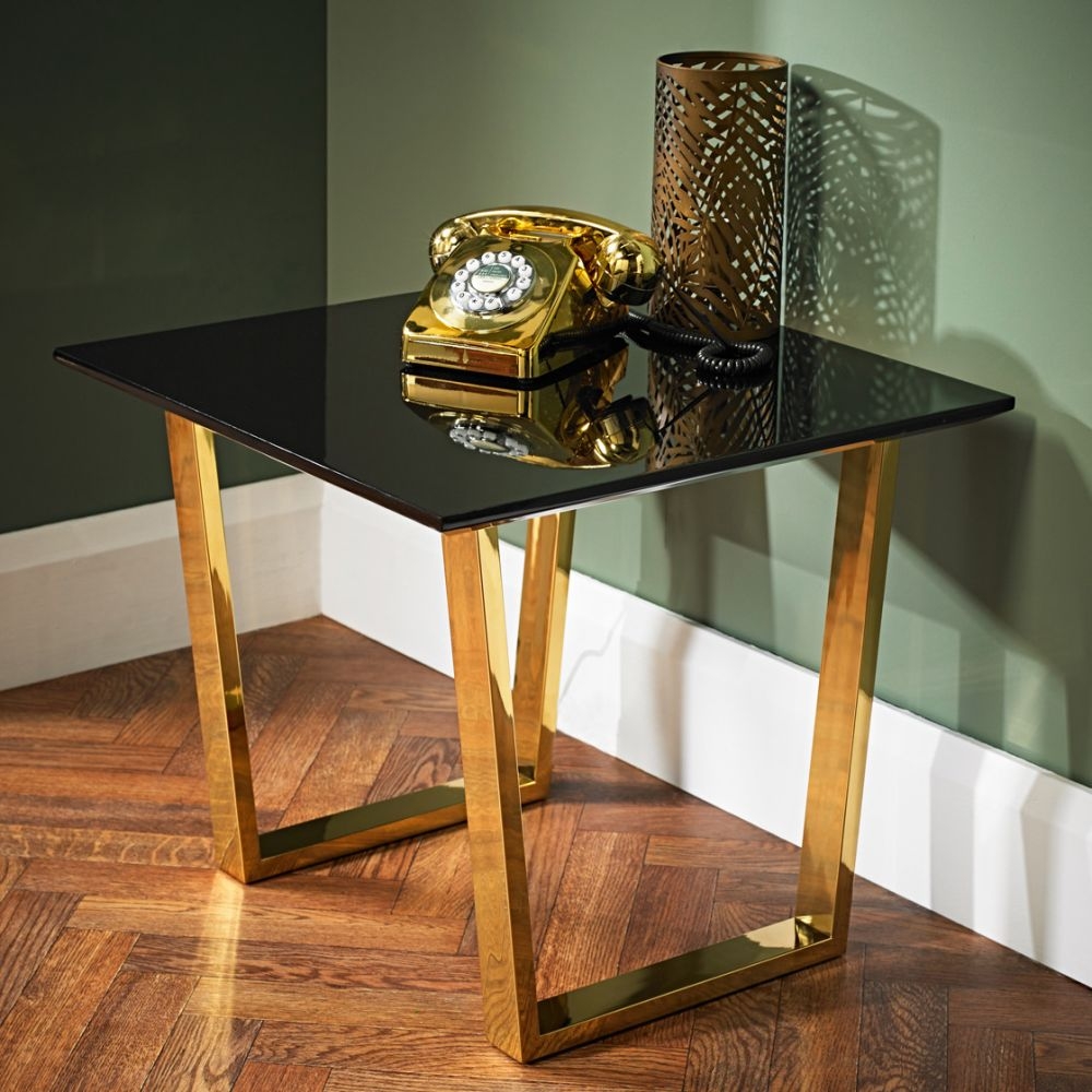 Product photograph of Antibes Black And Gold Lamp Table from Choice Furniture Superstore.