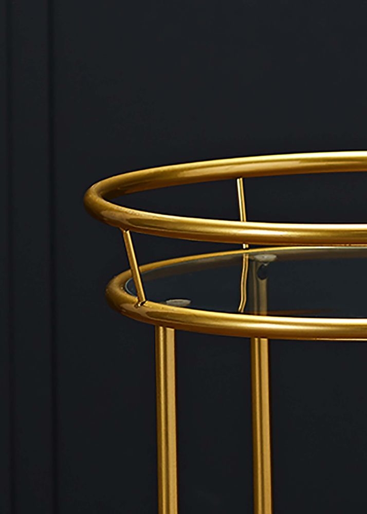 Product photograph of Collins Glass And Gold Drinks Trolley from Choice Furniture Superstore.