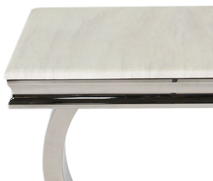 Product photograph of Vida Living Arianna Cream Marble Lamp Table from Choice Furniture Superstore.