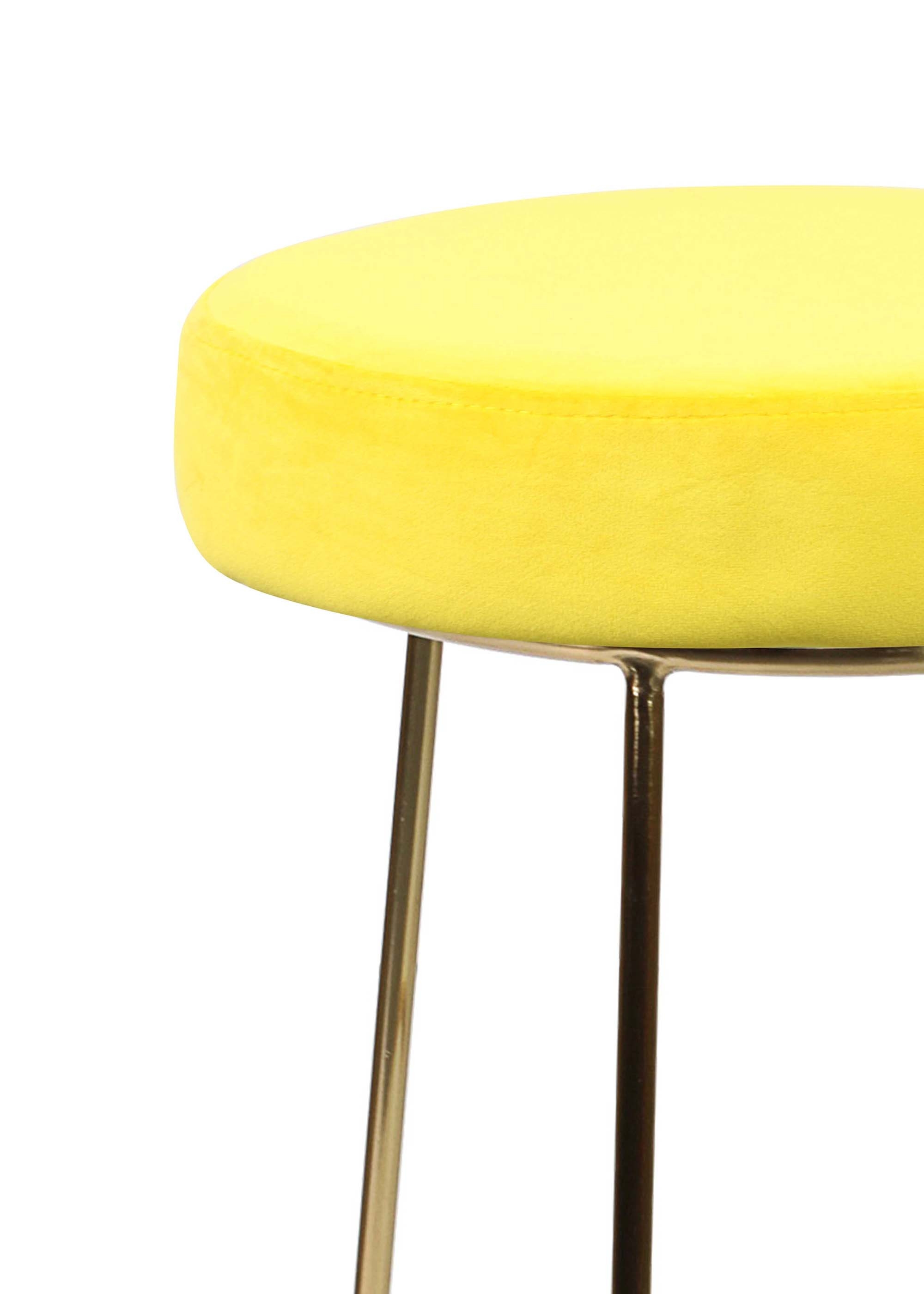 Product photograph of Opera Yellow Velvet Bar Stool With Gold Leg from Choice Furniture Superstore.