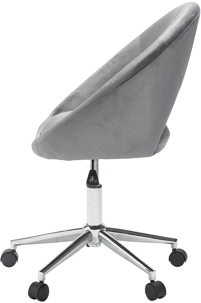 Product photograph of Skylar Grey Velvet And Chrome Office Chair from Choice Furniture Superstore.