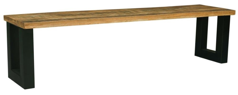 Product photograph of Induse Industrial Mango Wood 160cm Dining Bench from Choice Furniture Superstore.