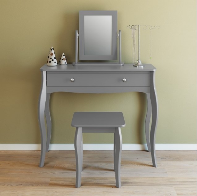 Product photograph of Baroque Stool Grey from Choice Furniture Superstore.