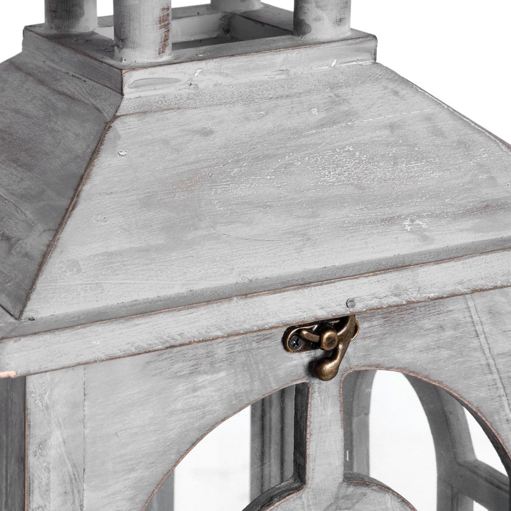 Product photograph of Set Of 3 Wooden Lanterns With Archway Design from Choice Furniture Superstore.