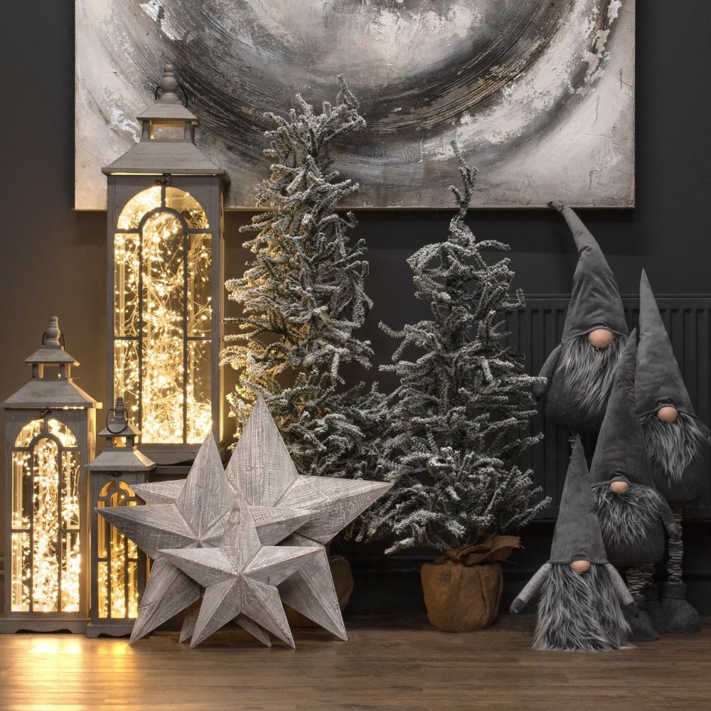 Product photograph of Set Of 3 Wooden Lanterns With Archway Design from Choice Furniture Superstore.