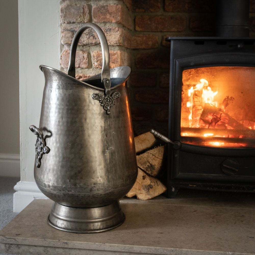 Product photograph of Antique Pewter Coal Bucket from Choice Furniture Superstore.