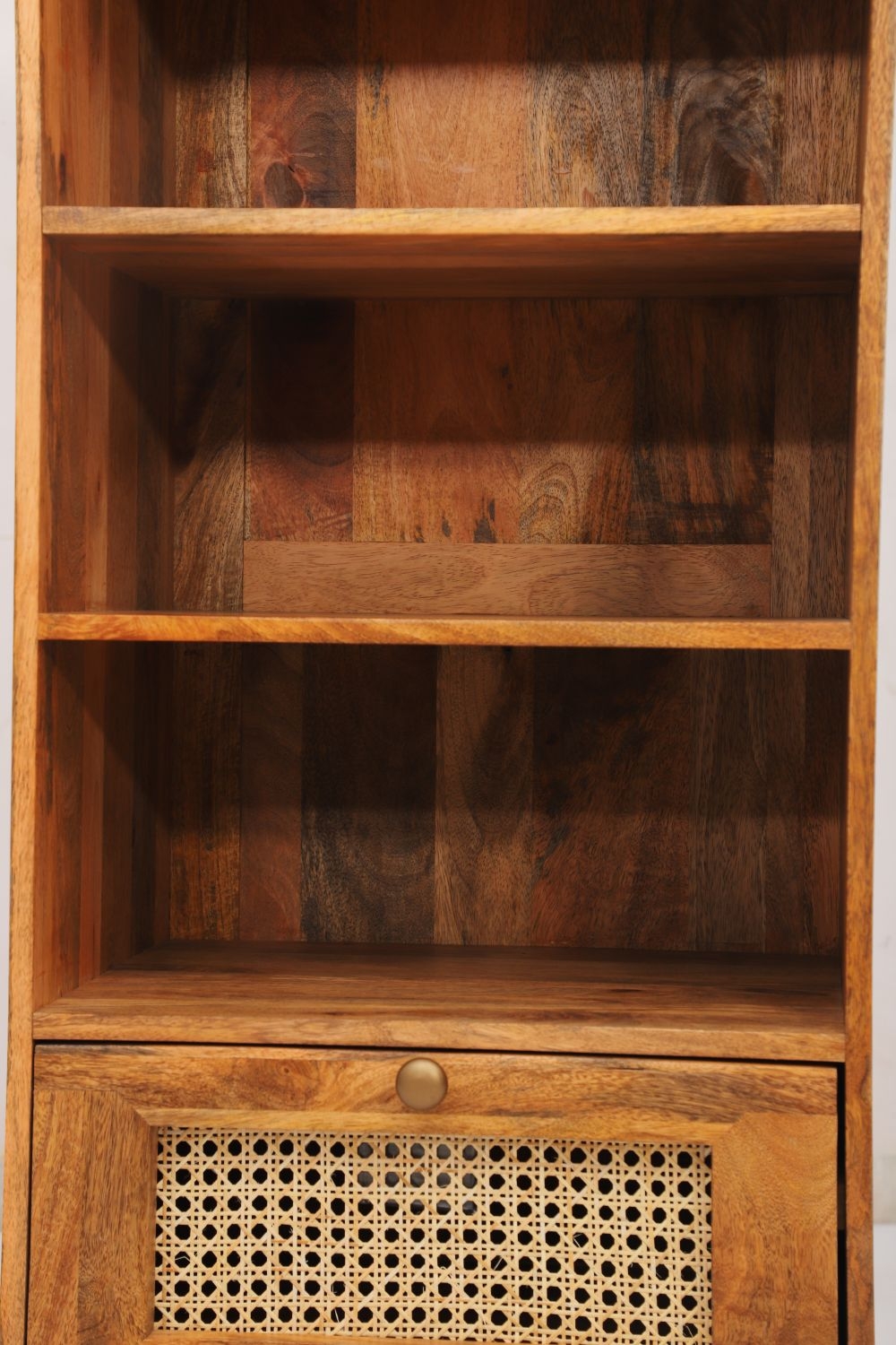 Product photograph of Solan Mango Wood 1 Drawer Bookcase from Choice Furniture Superstore.