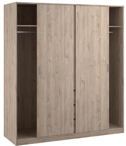 Product photograph of Naia Oak Effect 1 Door 3 Drawer With 2 Sliding Door Wardrobe from Choice Furniture Superstore.