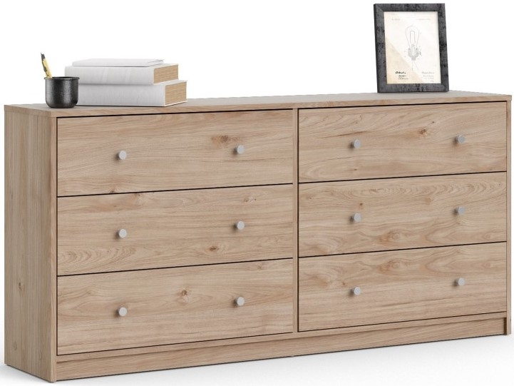 Product photograph of May Chest Of 6 Drawer In Jackson Hickory Oak from Choice Furniture Superstore.