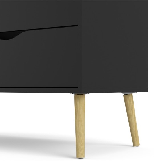 Product photograph of Oslo Black And Oak Effect 4 Drawer Chest from Choice Furniture Superstore.
