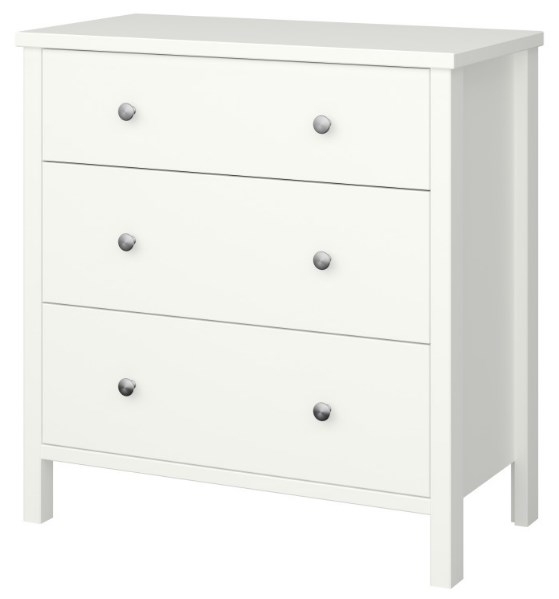 Product photograph of Tromso White 3 Drawer Small Chest from Choice Furniture Superstore.