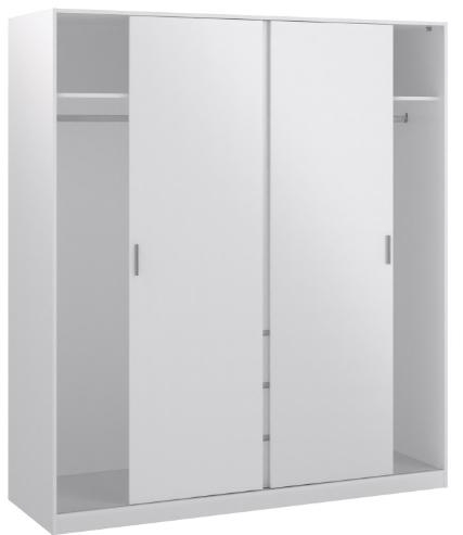 Product photograph of Naia Wardrobe With 2 Sliding Door 1 Door 3 Drawer In White High Gloss from Choice Furniture Superstore.