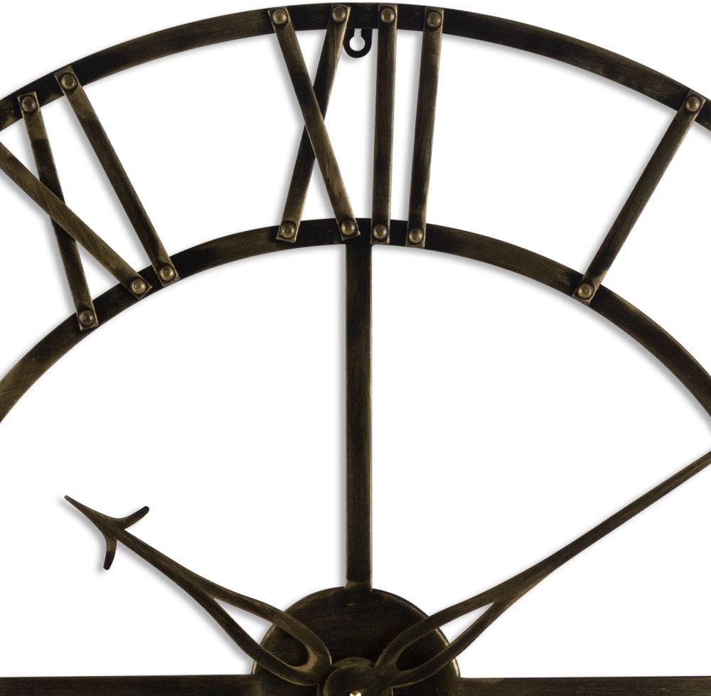 Product photograph of Small Antique Brass Skeleton Clock - 80cm X 80cm from Choice Furniture Superstore.