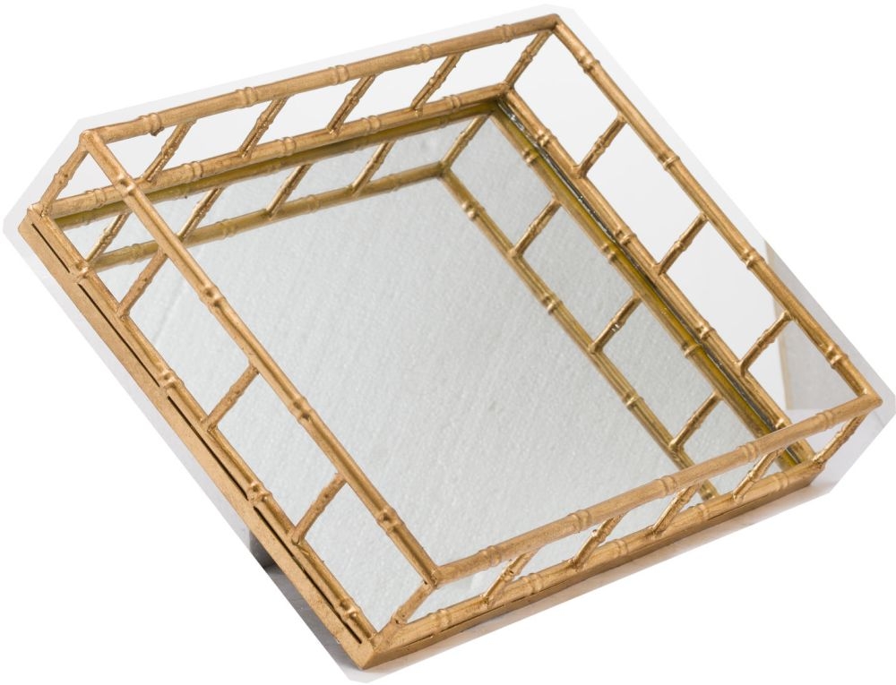 Product photograph of Set Of 2 Detailed Rectangular Trays from Choice Furniture Superstore.