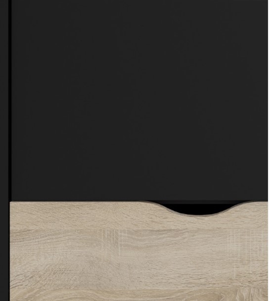 Product photograph of Oslo Black And Oak Effect 2 Door 2 Drawer Double Wardrobe from Choice Furniture Superstore.