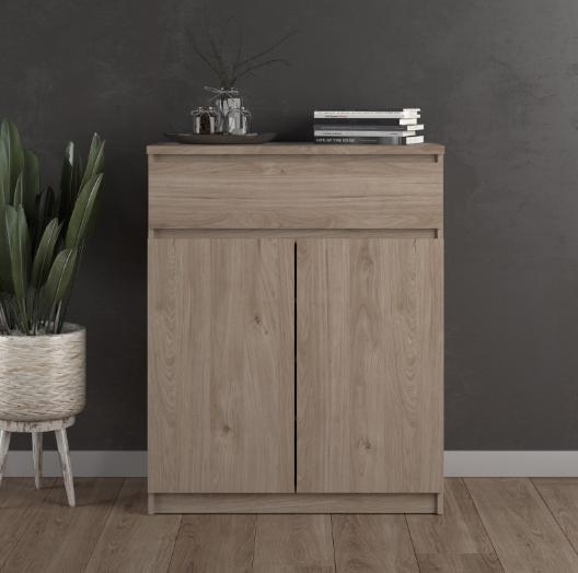 Product photograph of Naia Oak Effect 2 Door Cabinet from Choice Furniture Superstore.