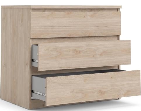 Product photograph of Naia Chest Of 3 Drawer In Jackson Hickory Oak from Choice Furniture Superstore.