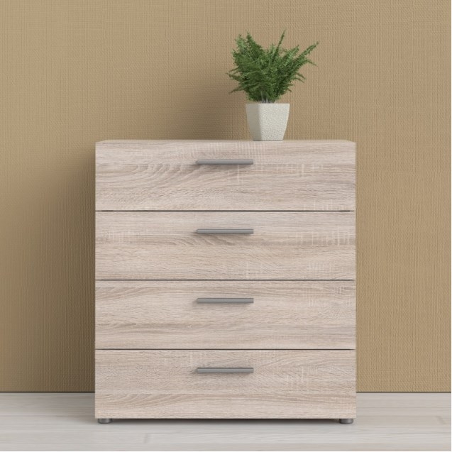 Product photograph of Pepe Chest Of 4 Drawer In Truffle Oak from Choice Furniture Superstore.