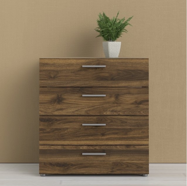 Product photograph of Pepe Walnut 4 Drawer Chest from Choice Furniture Superstore.