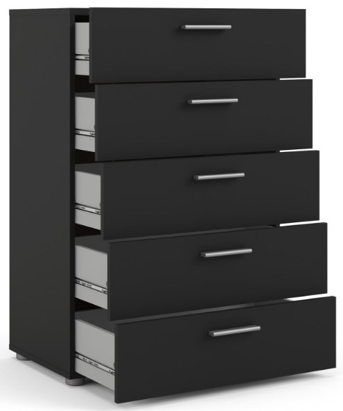 Product photograph of Pepe Chest Of 5 Drawer In Black from Choice Furniture Superstore.