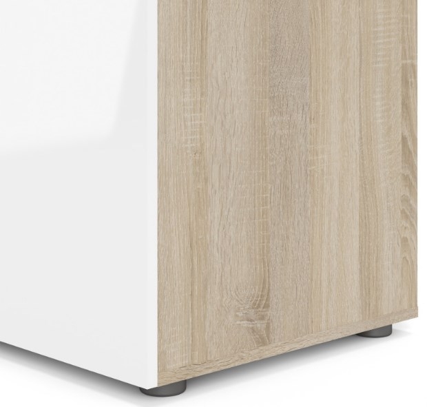 Product photograph of Pepe Oak Effect And White Gloss 3 Door Triple Wardrobe from Choice Furniture Superstore.