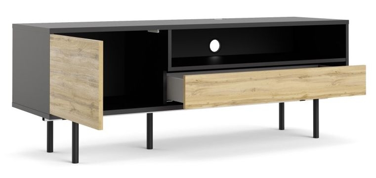 Product photograph of Match Oak Effect 137cm Tv Unit from Choice Furniture Superstore.