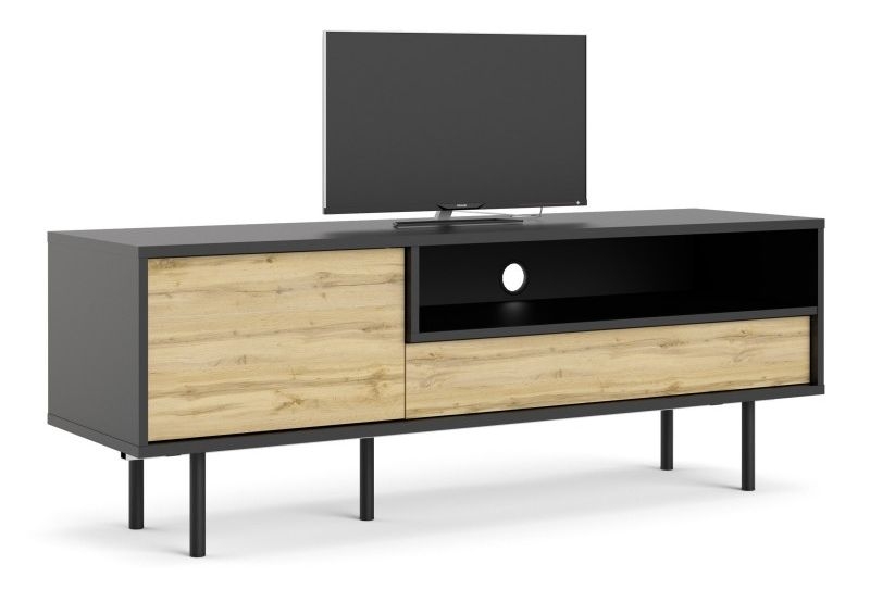 Product photograph of Match Oak Effect 137cm Tv Unit from Choice Furniture Superstore.