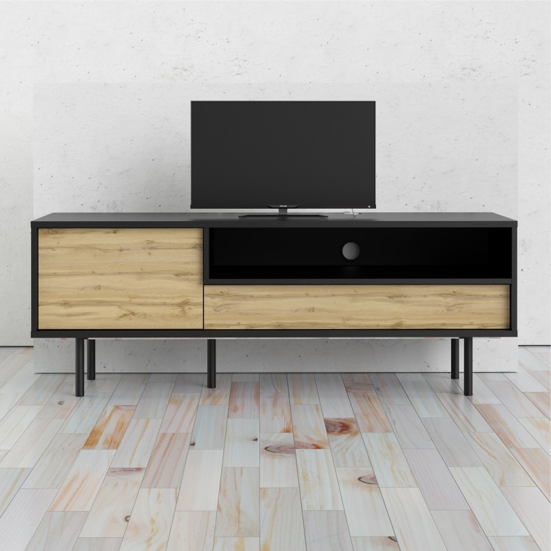 Product photograph of Match Oak Effect 137cm Tv Unit from Choice Furniture Superstore.