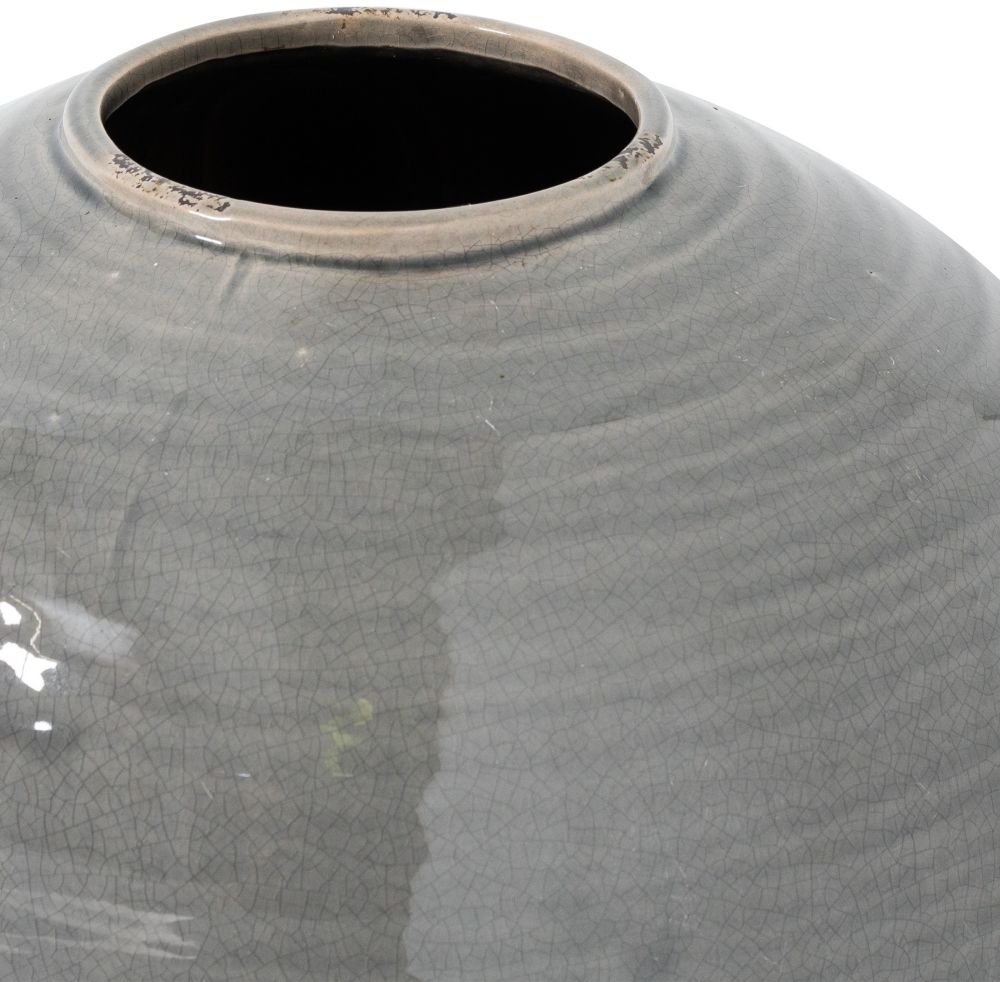 Product photograph of Holgat Grey Glazed Regola Vase from Choice Furniture Superstore.