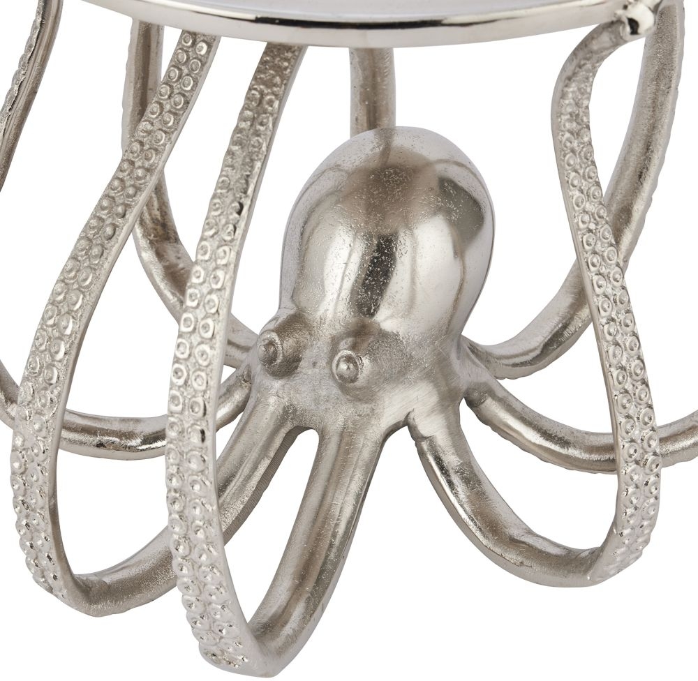 Product photograph of Large Silver Octopus Cake Stand Cloche from Choice Furniture Superstore.