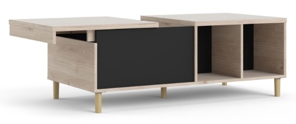 Product photograph of Rome Black And Oak Effect Sliding Top Coffee Table from Choice Furniture Superstore.