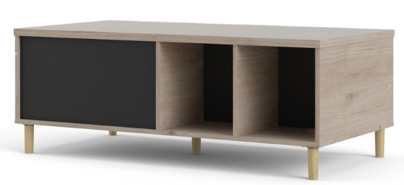 Product photograph of Rome Black And Oak Effect Sliding Top Coffee Table from Choice Furniture Superstore.